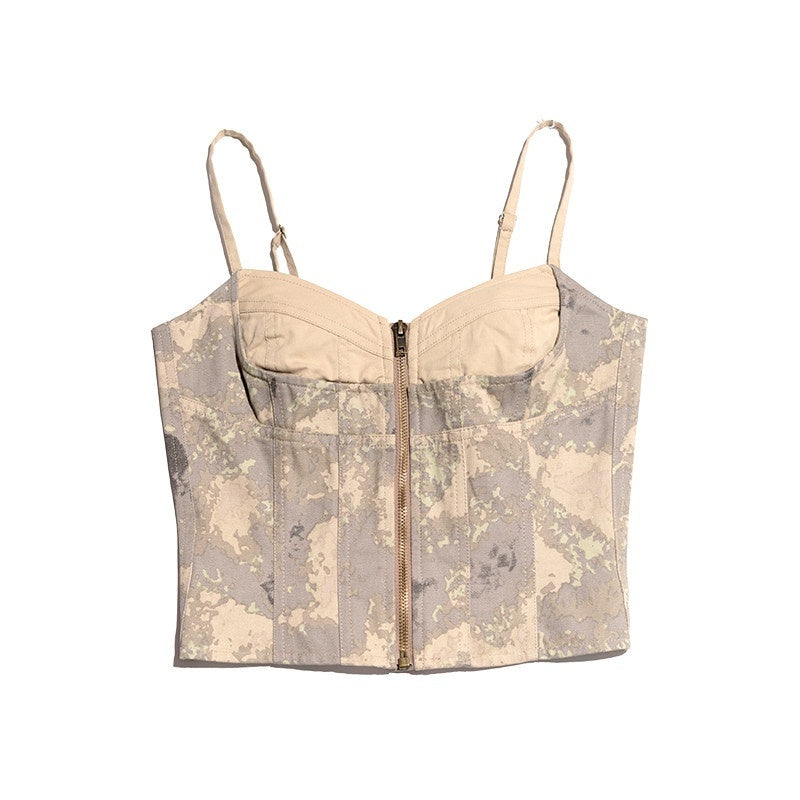 NextPassport_MOF_Khaki_Grey_Tie_Dye_Patchwork_Bust_Cinch_Ruched_Back_Women's_Cotton_Camisoles_773140852983_MISSTT