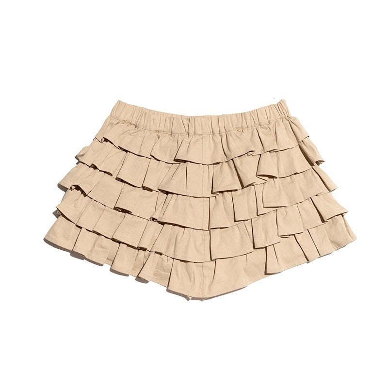 NextPassport_MOF_Khaki_Light_Gray_Five_Layer_Lace_Puff_Women's_Cotton_Spandex_Skorts_773368465953_MISSTT