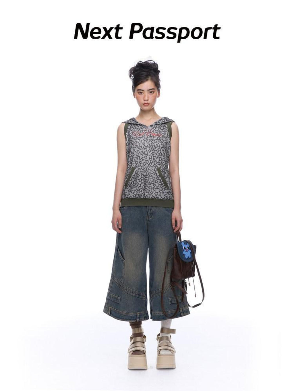 NextPassport MOF Mid Calf Raw Hem Deconstructed Panelled Women's Denim Cropped Jeans
