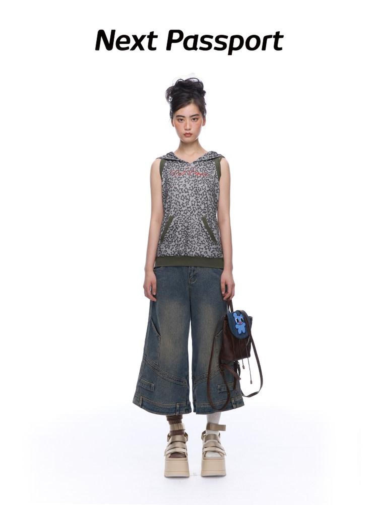 NextPassport MOF Mid Calf Raw Hem Deconstructed Panelled Women's Denim Cropped Jeans