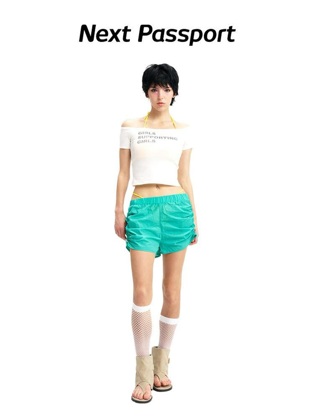 NextPassport MOF Multicolor Quick Dry Breathable Lightweight Women's Nylon Blend Athletic Shorts