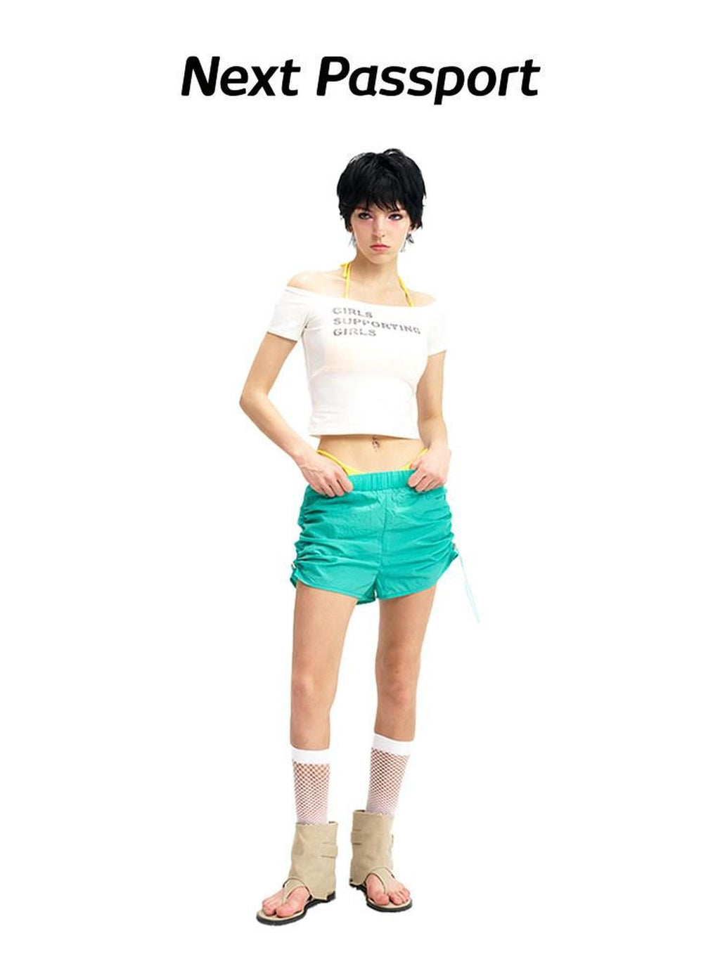 NextPassport MOF Multicolor Quick Dry Breathable Lightweight Women's Nylon Blend Athletic Shorts