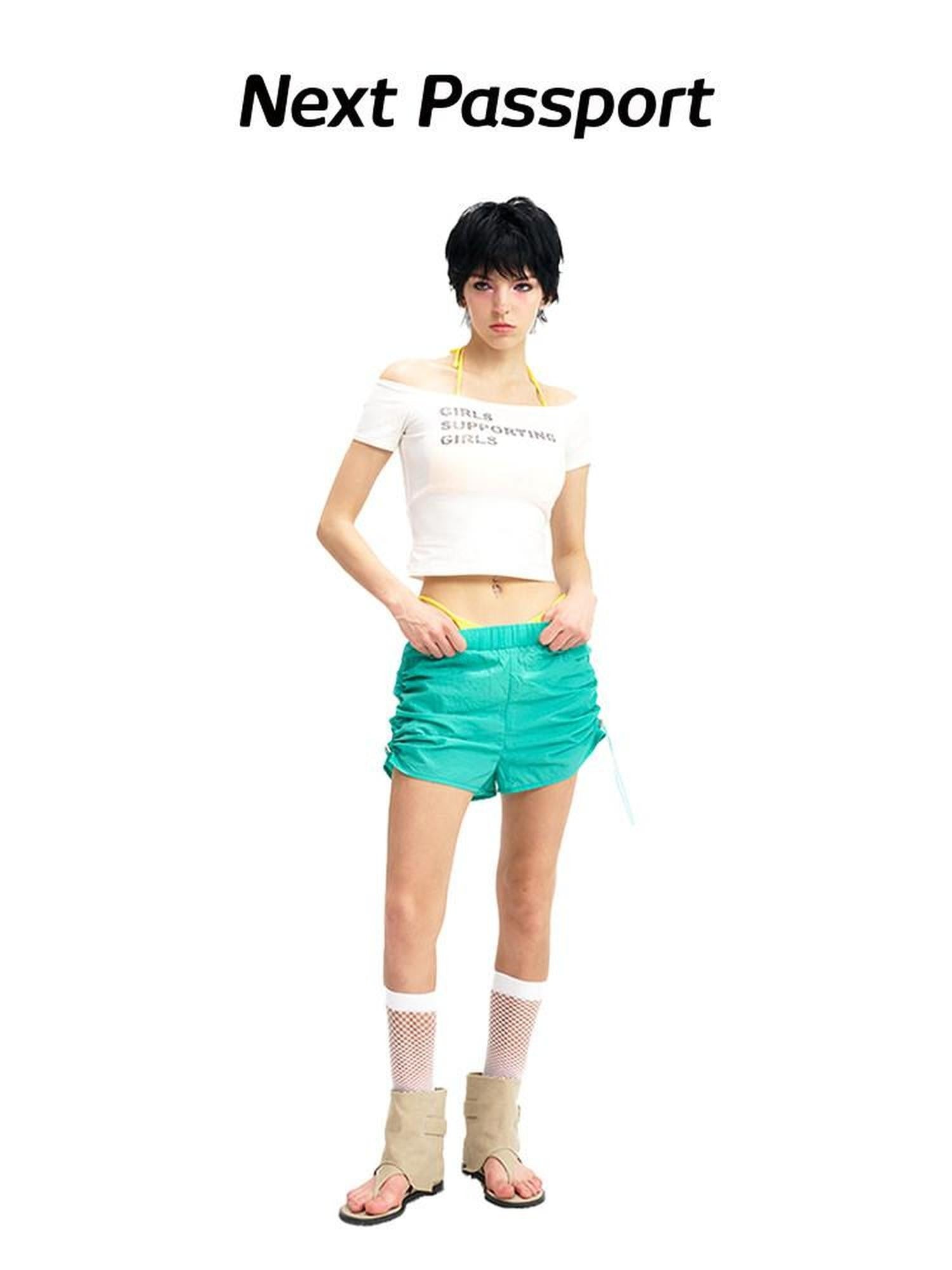 NextPassport MOF Multicolor Quick Dry Breathable Lightweight Women's Nylon Blend Athletic Shorts