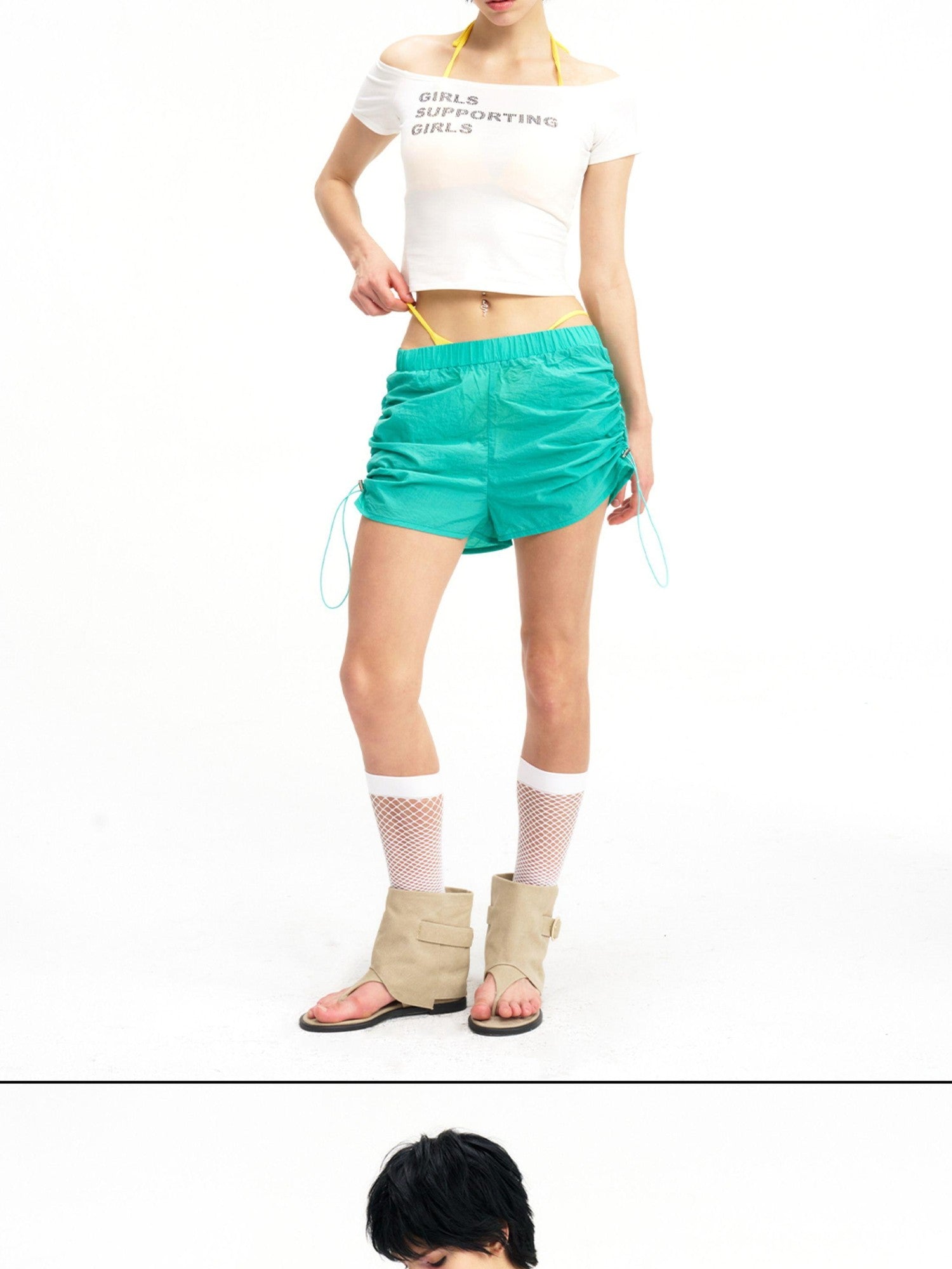 NextPassport MOF Multicolor Quick Dry Breathable Lightweight Women's Nylon Blend Athletic Shorts