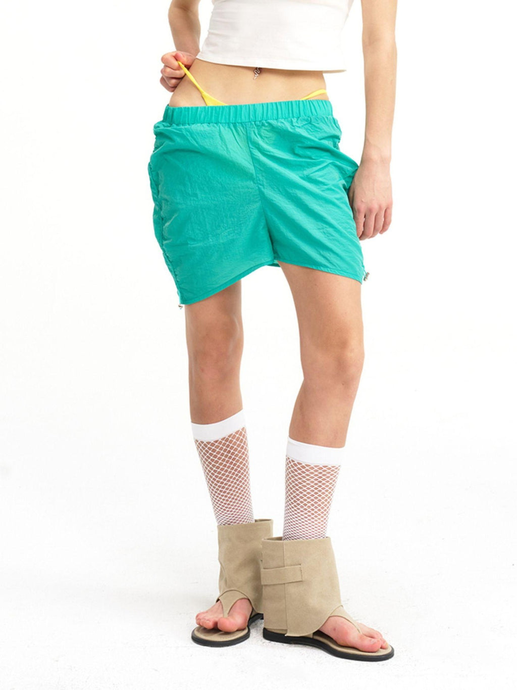 NextPassport MOF Multicolor Quick Dry Breathable Lightweight Women's Nylon Blend Athletic Shorts
