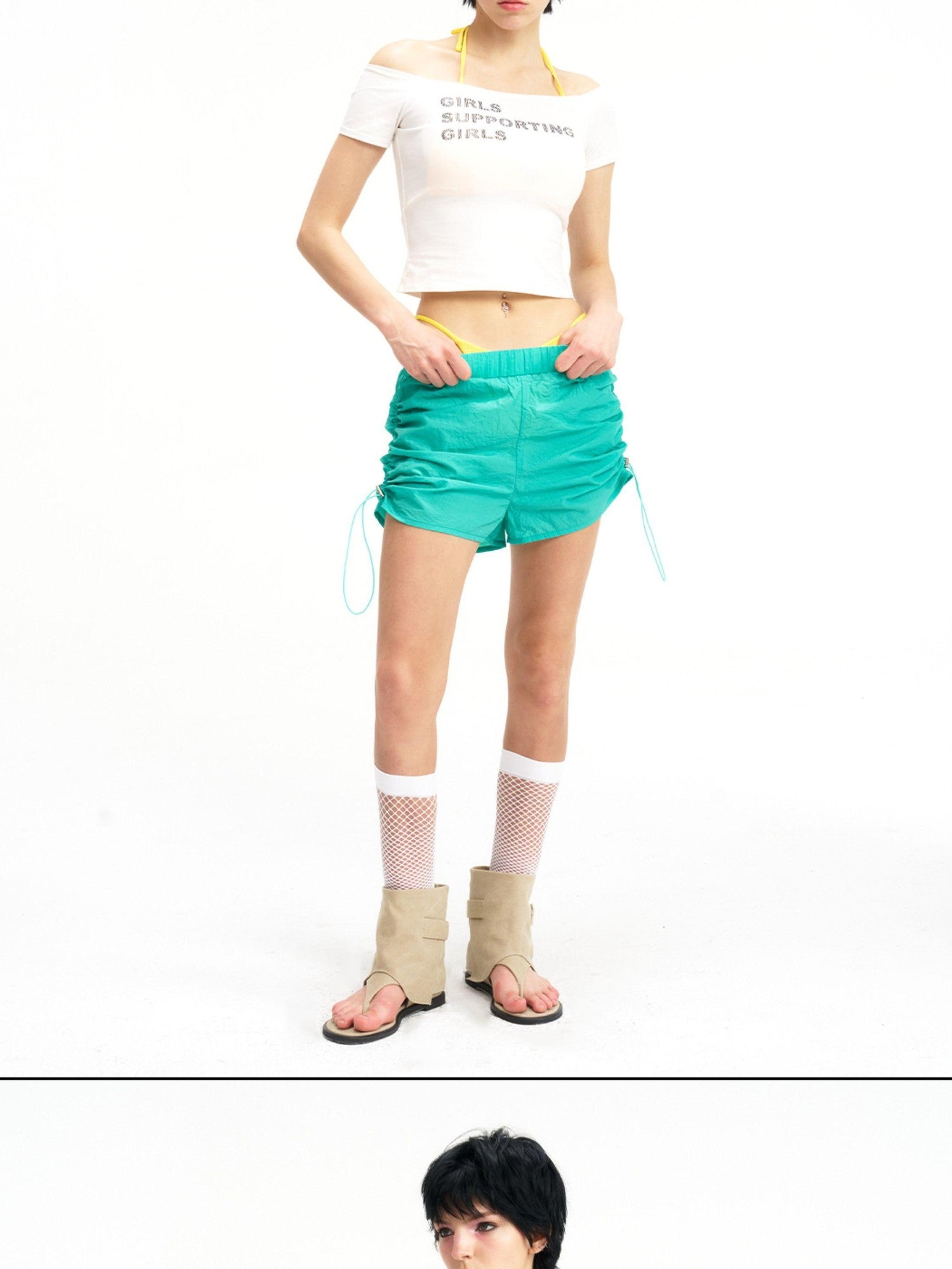 NextPassport MOF Multicolor Quick Dry Breathable Lightweight Women's Nylon Blend Athletic Shorts