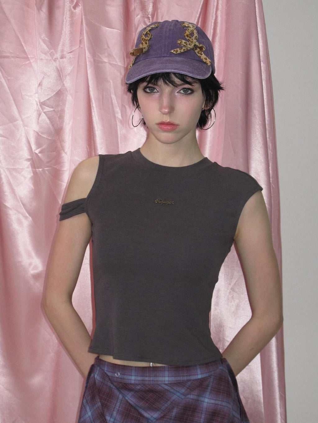NextPassport MOF Purple Leopard Print Tie Back Casual Women's Cotton Baseball Caps