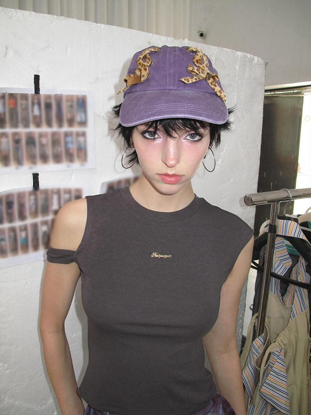 NextPassport MOF Purple Leopard Print Tie Back Casual Women's Cotton Baseball Caps