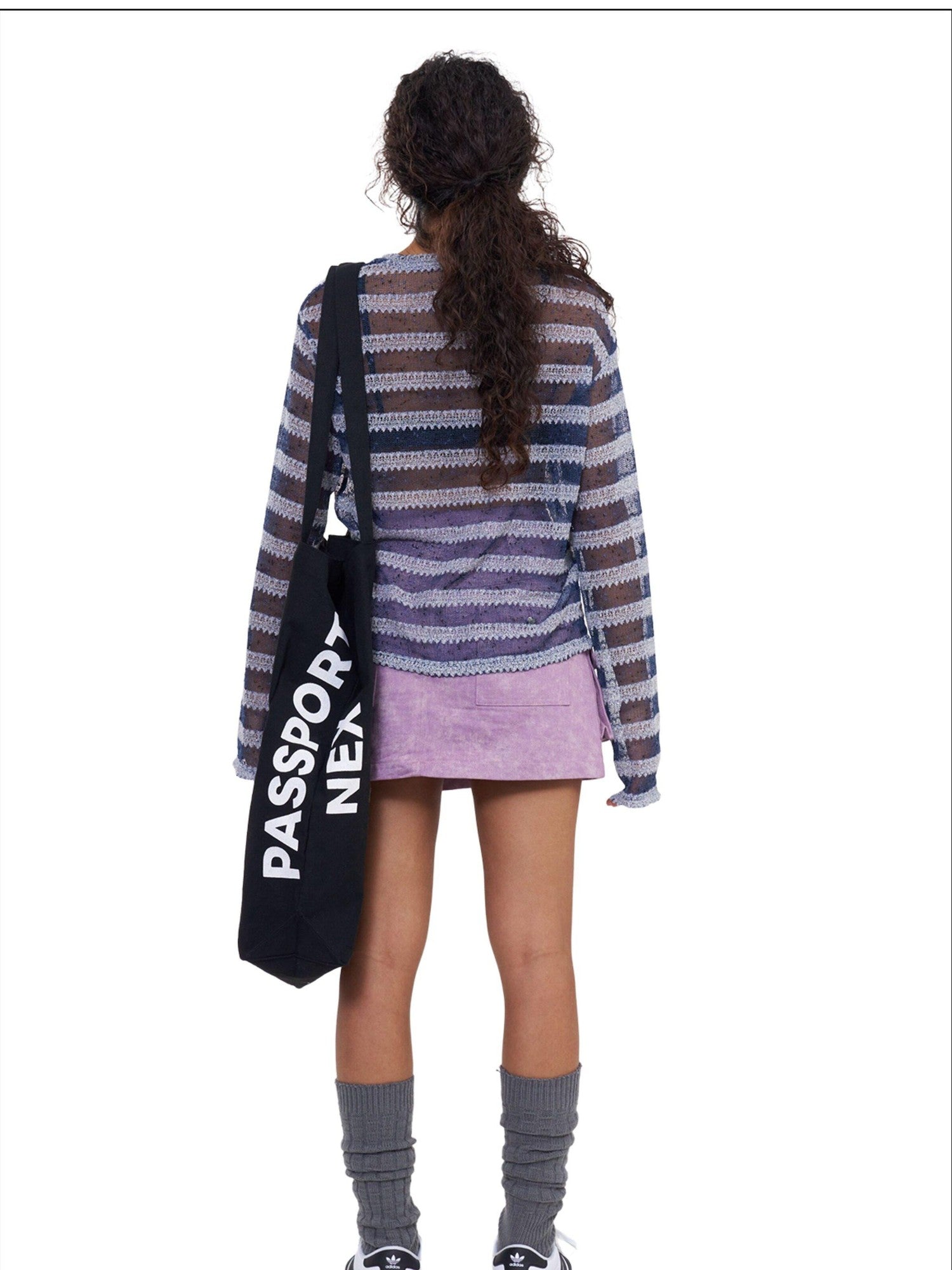 NextPassport MOF Purple Pleated Double Waistband Pockets Mid Waist Women's Cotton Mini Skirts
