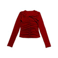 NextPassport_MOF_Red_Cross_Ruched_Neckline_Women's_Cotton_Blend_Long_Sleeve_T-shirts_850463436496_MISSTT