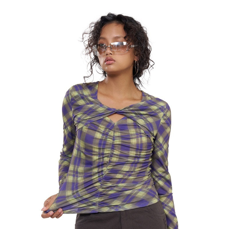 NextPassport_MOF_Red_Cross_Ruched_Neckline_Women's_Cotton_Blend_Long_Sleeve_T-shirts_850463436496_MISSTT
