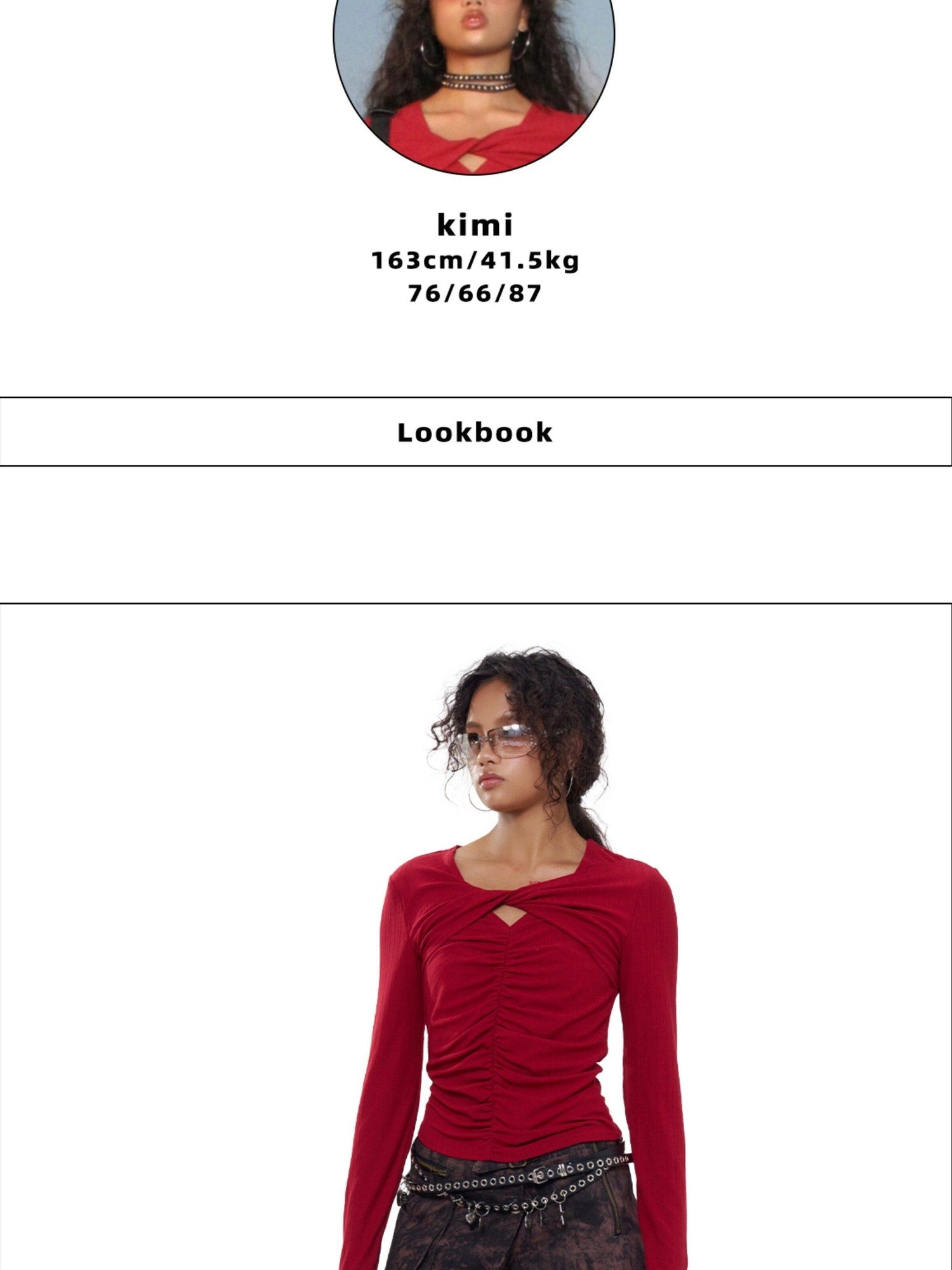 NextPassport MOF Red Cross Ruched Neckline Women's Cotton Blend Long Sleeve T-shirts