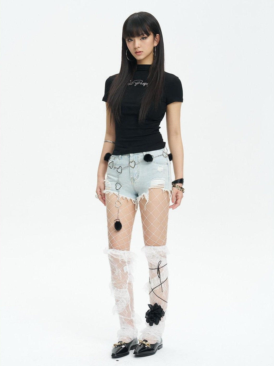 NextPassport MOF Rhinestone Logo Print Waist Cinched Women's Recycled Viscose Blend Slim T-shirts
