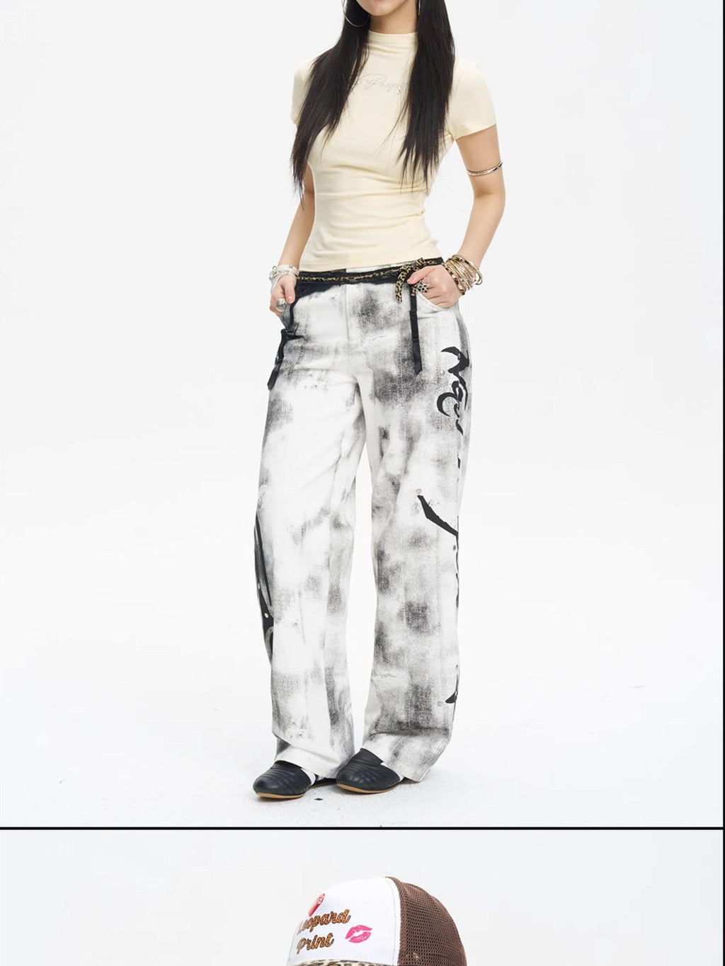 NextPassport MOF Rhinestone Logo Print Waist Cinched Women's Recycled Viscose Blend Slim T-shirts