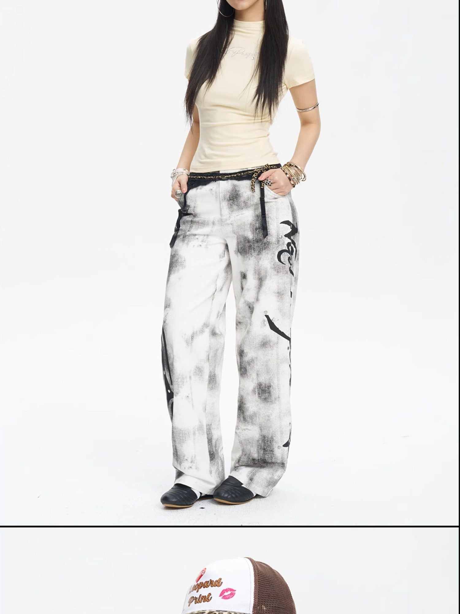NextPassport MOF Rhinestone Logo Print Waist Cinched Women's Recycled Viscose Blend Slim T-shirts