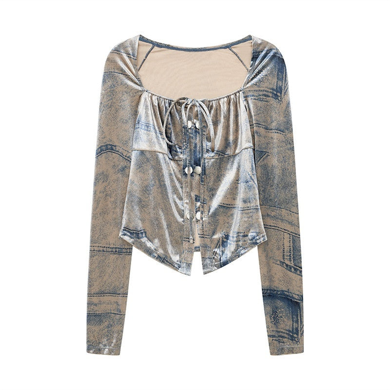 NextPassport_MOF_Silver_Gray_Faux_Denim_Velvet_Chic_Women's_Faux_Denim_Velvet_Matching_Skirt_Sets_745934114245_MISSTT