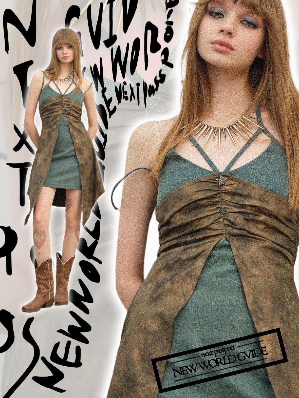 NextPassport MOF Spliced Faux Two Piece Asymmetric High Waist Strappy Women's Slip Mini Dresses