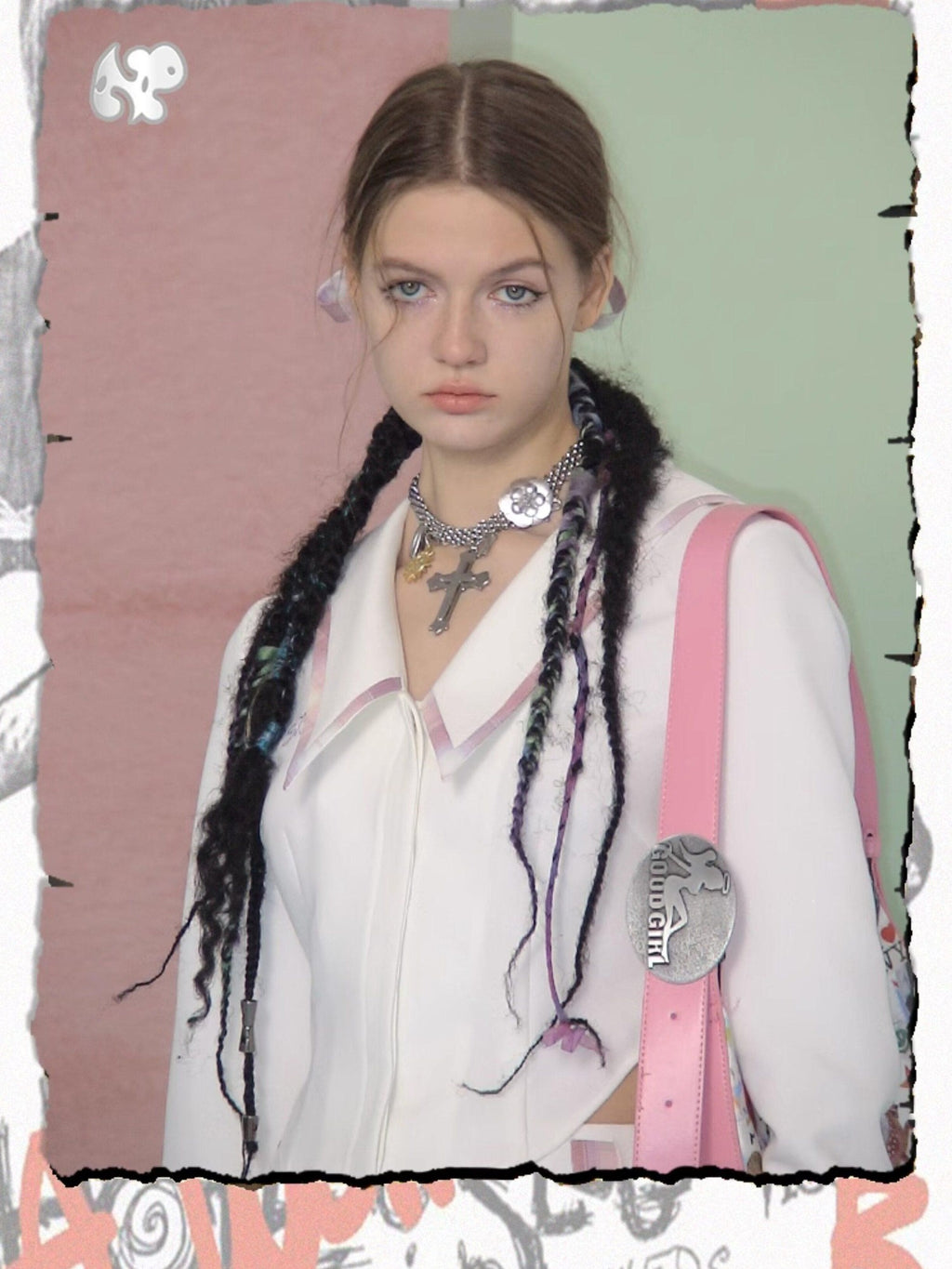 NextPassport MOF Steel Color Pu Flower Cartoon Women's Titanium Steel Necklaces