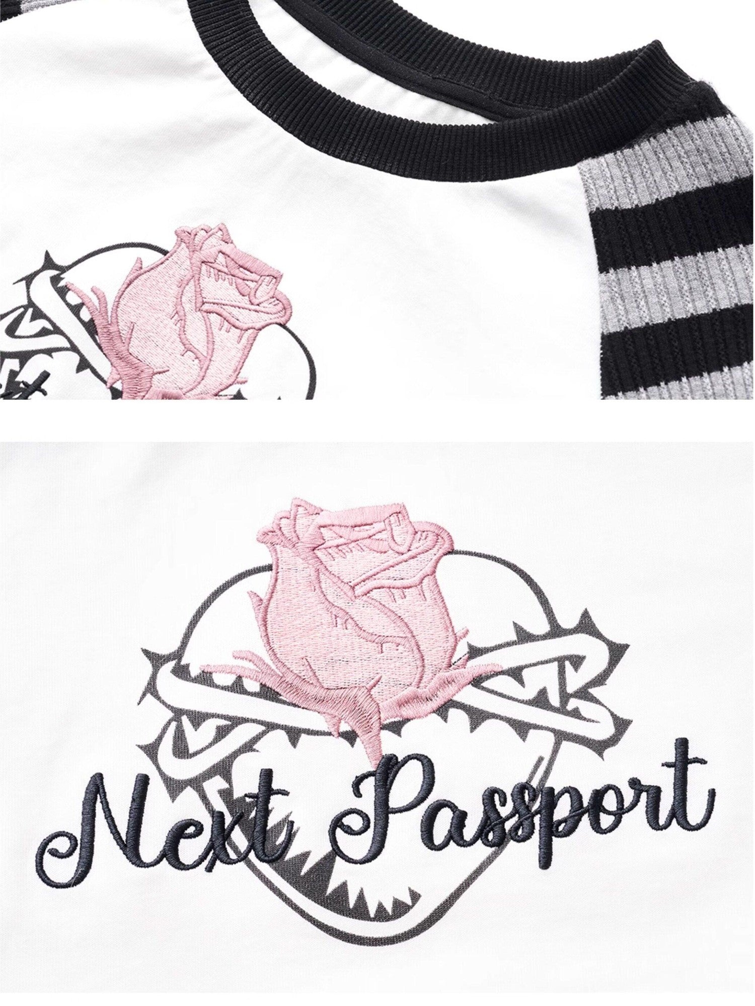 NextPassport MOF Striped Knit Embroidered Women's Polyester Matching Skirt Sets