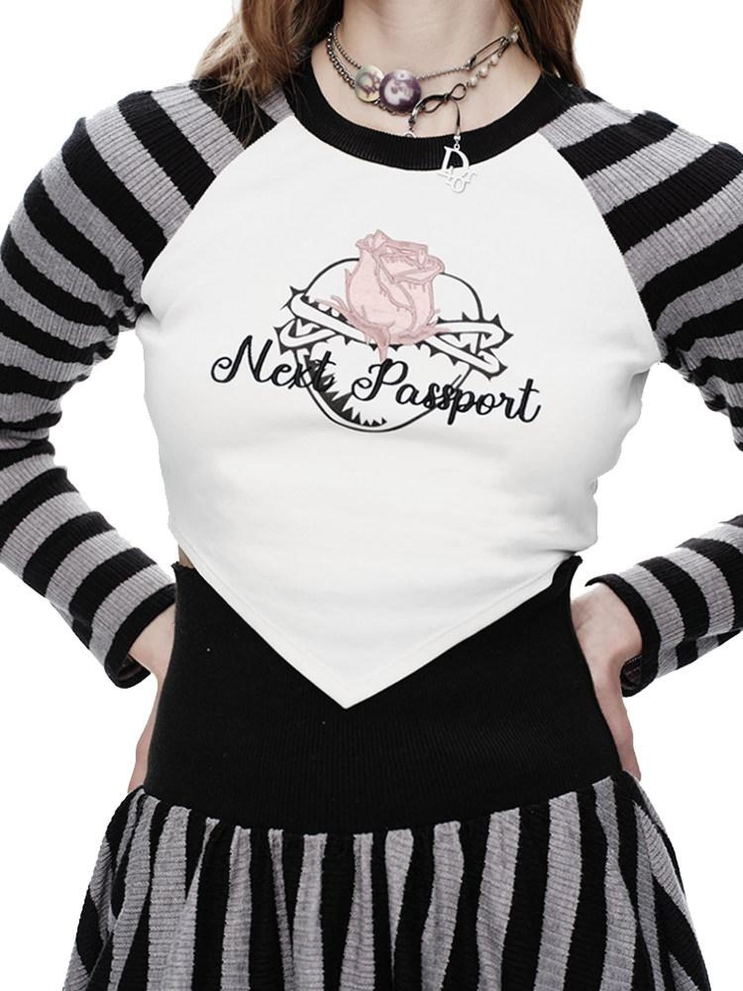 NextPassport MOF Striped Knit Embroidered Women's Polyester Matching Skirt Sets