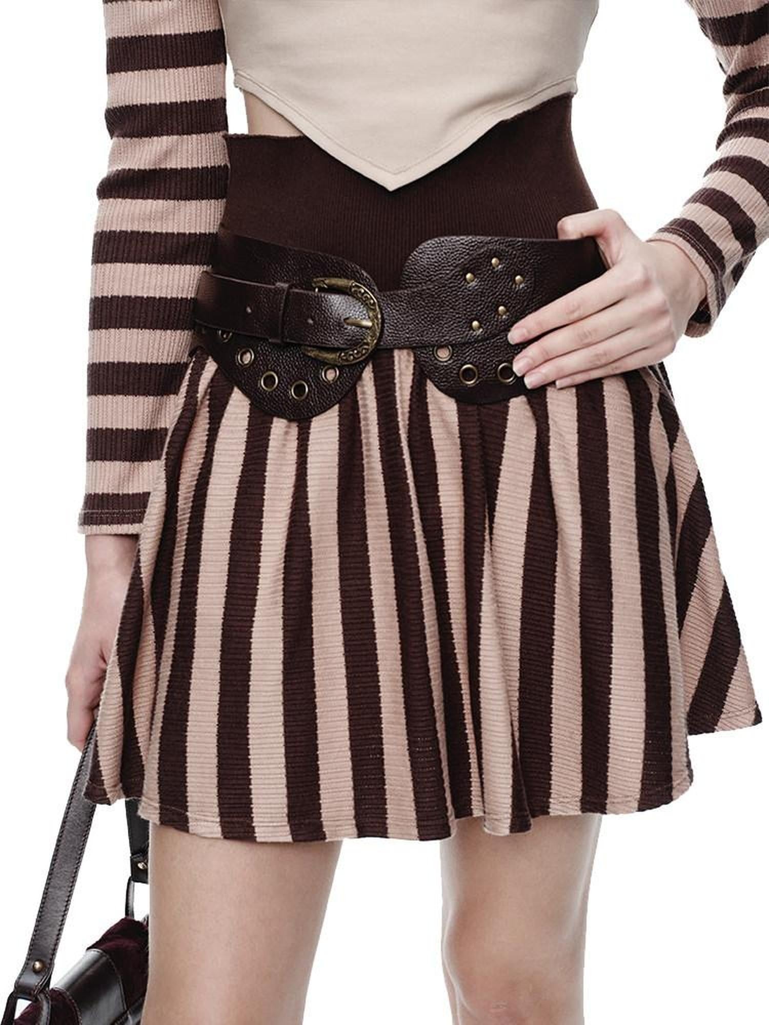 NextPassport MOF Striped Knit Embroidered Women's Polyester Matching Skirt Sets