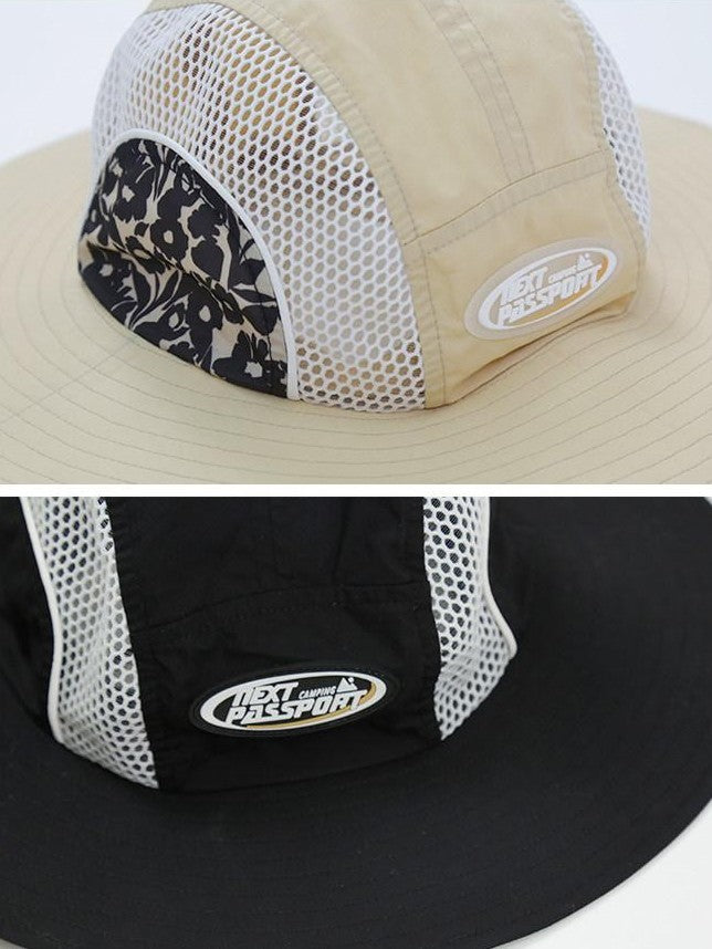 NextPassport MOF Striped Mesh Paneled Breathable Waterproof Women's Nylon Bucket Hats