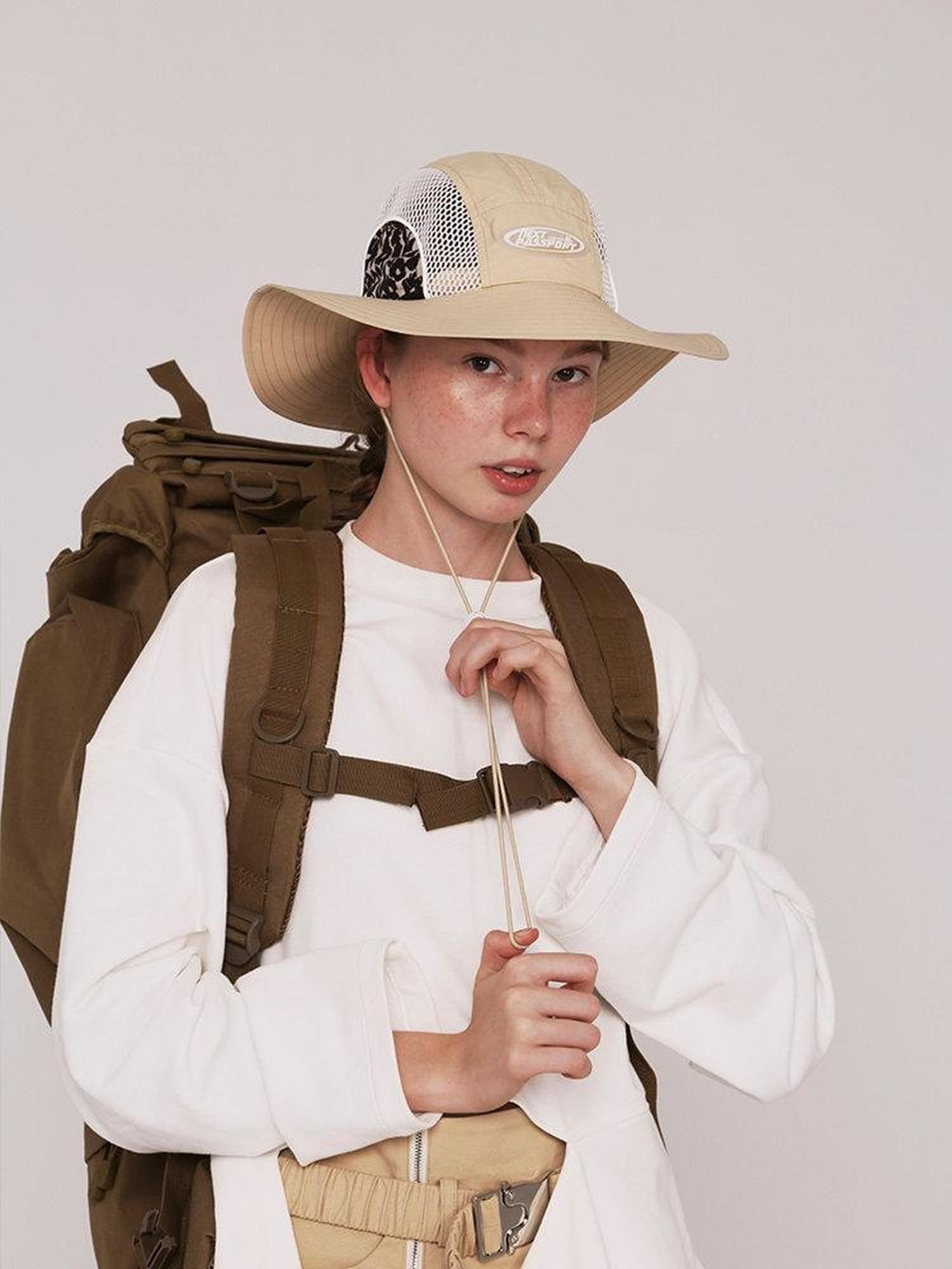 NextPassport MOF Striped Mesh Paneled Breathable Waterproof Women's Nylon Bucket Hats
