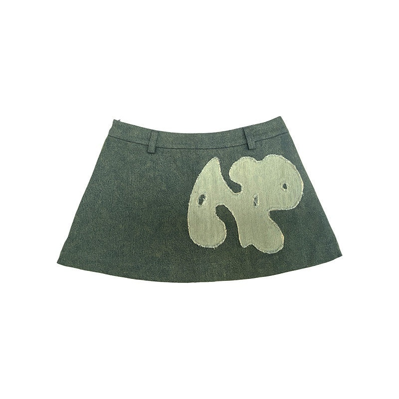 NextPassport_MOF_Vintage_Blue_Frayed_Hem_Dog_Patch_A_Line_Women's_Denim_Mini_Skirts_775685402951_MISSTT