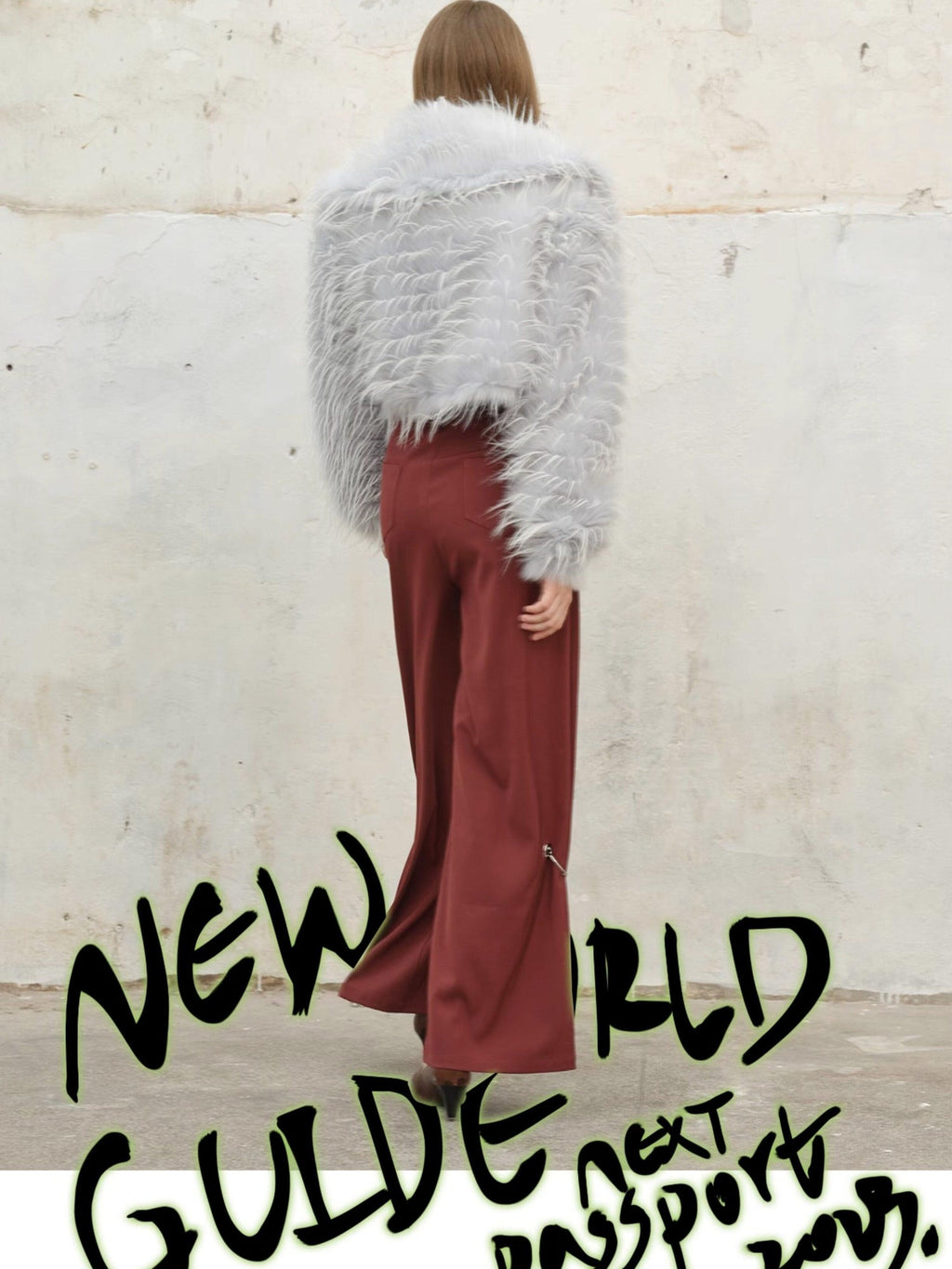 NextPassport MOF Vintage Fringe Cropped Solid Lapel Button High Waist Women's Faux Fur Coats