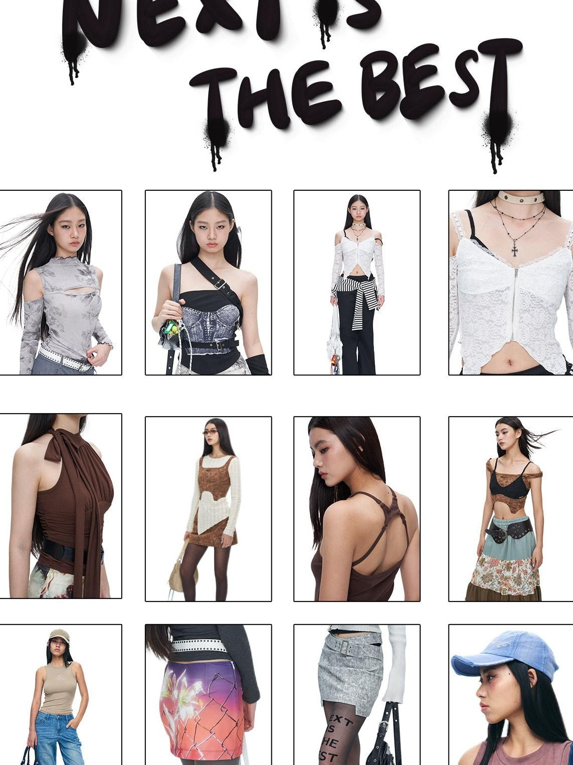 NextPassport MOF Wasteland Brown Shark Pleat Vest Women's Cotton Matching Skirt Sets