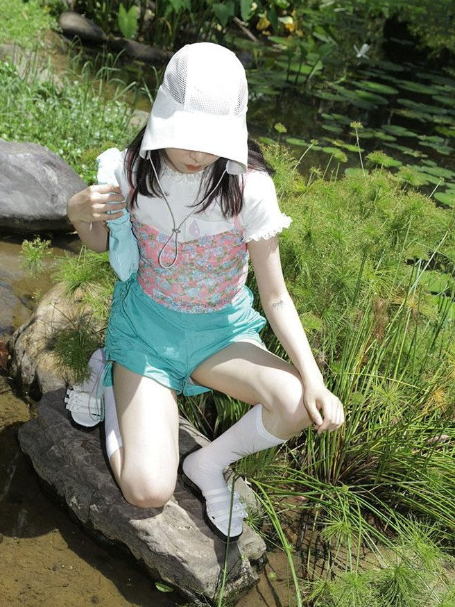 NextPassport MOF White Ventilated Mesh Uv Protection Outdoor Women's Sun Hats