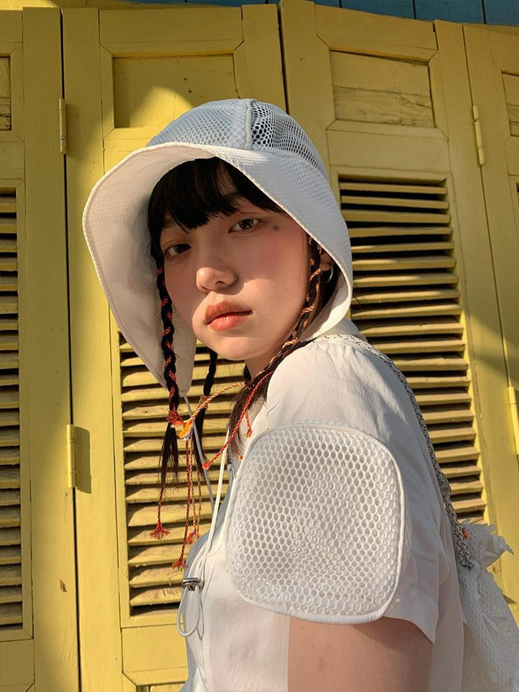 NextPassport MOF White Ventilated Mesh Uv Protection Outdoor Women's Sun Hats