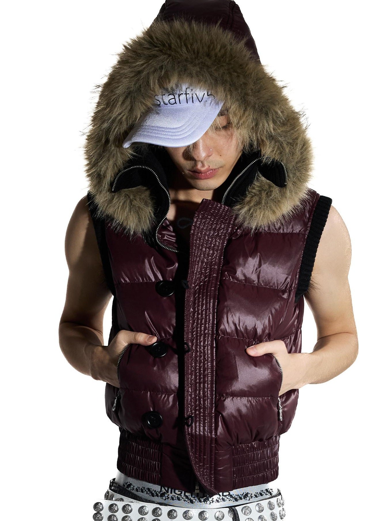 Night Lab 3D Windproof Patchwork Hooded Minimalist Loose Unisex Duck Down Vests