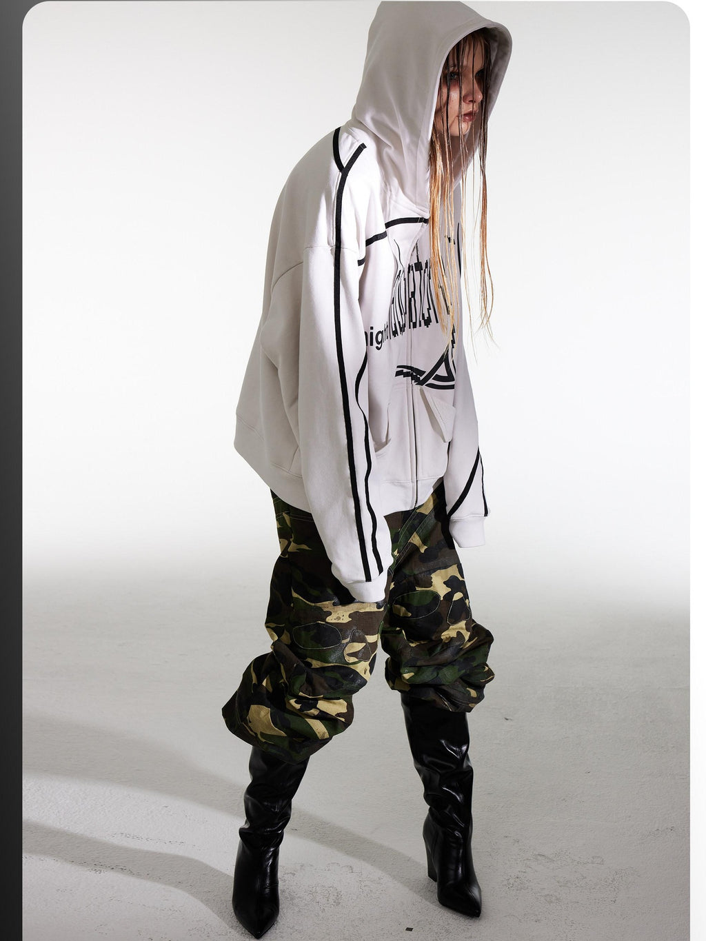 Night Lab Almond Gray Cotton Relaxed Fit Hooded Zip Kangaroo Pocket Teen Sweatshirts