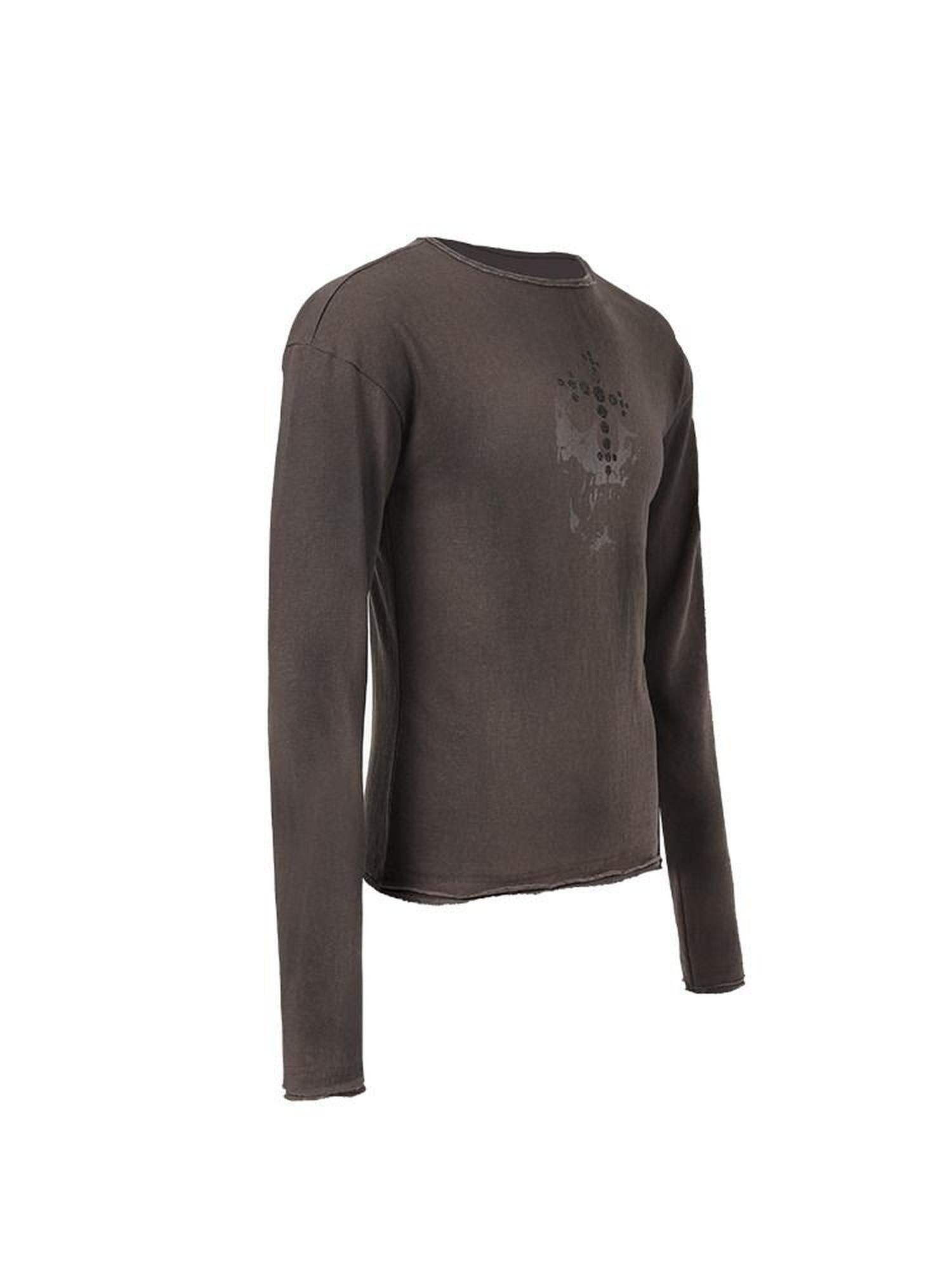 Night Lab Breathable Skull Graffiti Print Loose Drop Shoulder Unisex Long Sleeve T-Shirts