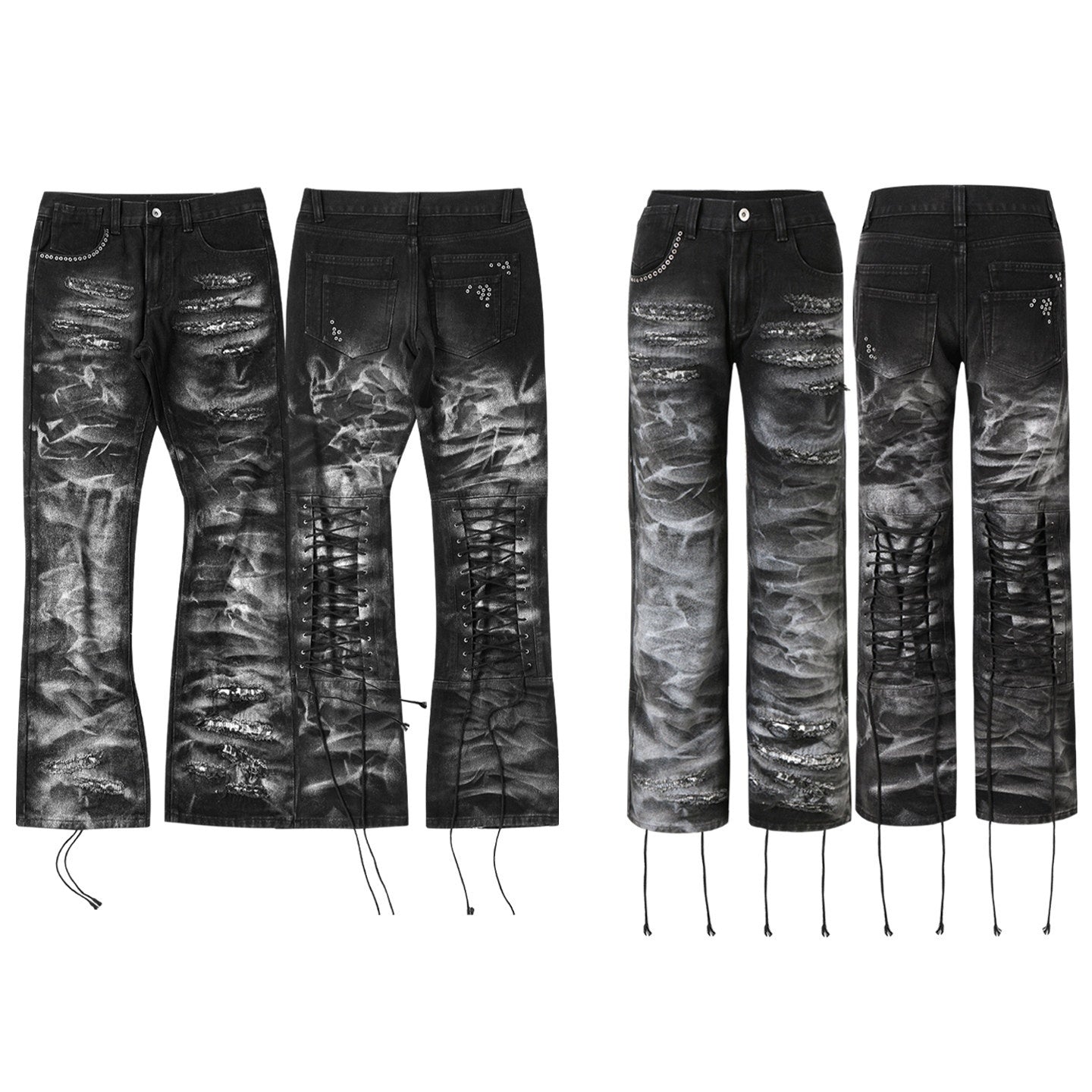 Night_Lab_Edgy_Beaded_Lace_Up_Tie_Dye_Ink_Wash_Mid_Low_Rise_Casual_Unisex_Straight_Jeans_MISSTT
