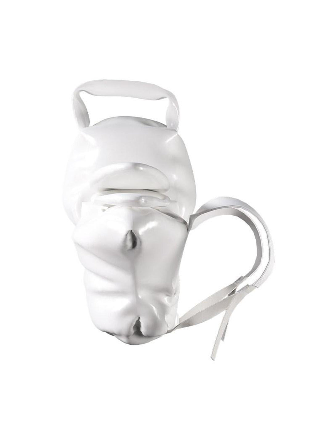 Night Lab Foldable Travel Modern Neutral Unisex White Pu Zipper Bucket Shape Backpack