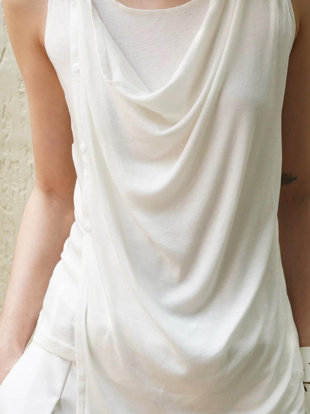 Night Lab Moisture Wicking Silk Slim Asymmetric Trendy Teen Casual Solid Tank Tops