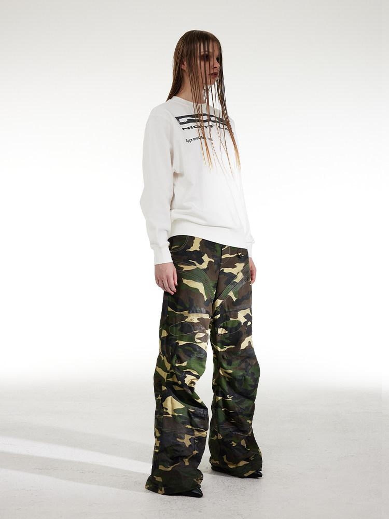 Night Lab Soft Cotton Loose Fit Printed Crew Neck Youth Casual Pullover Logo Sweatshirts