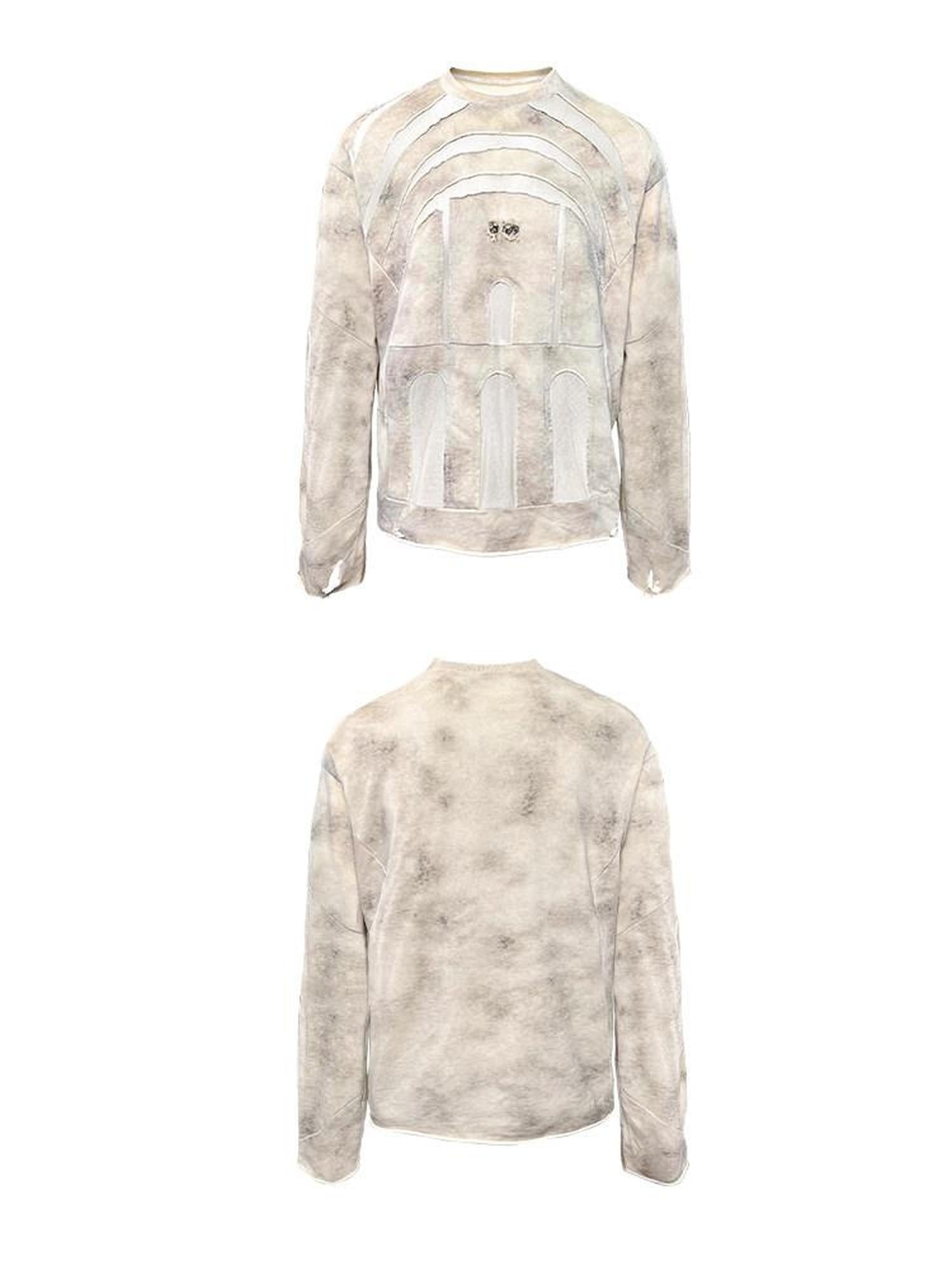 Night Lab Soft Cotton Patchwork Loose Fit Teen Casual Pullover Apricot Sweatshirts