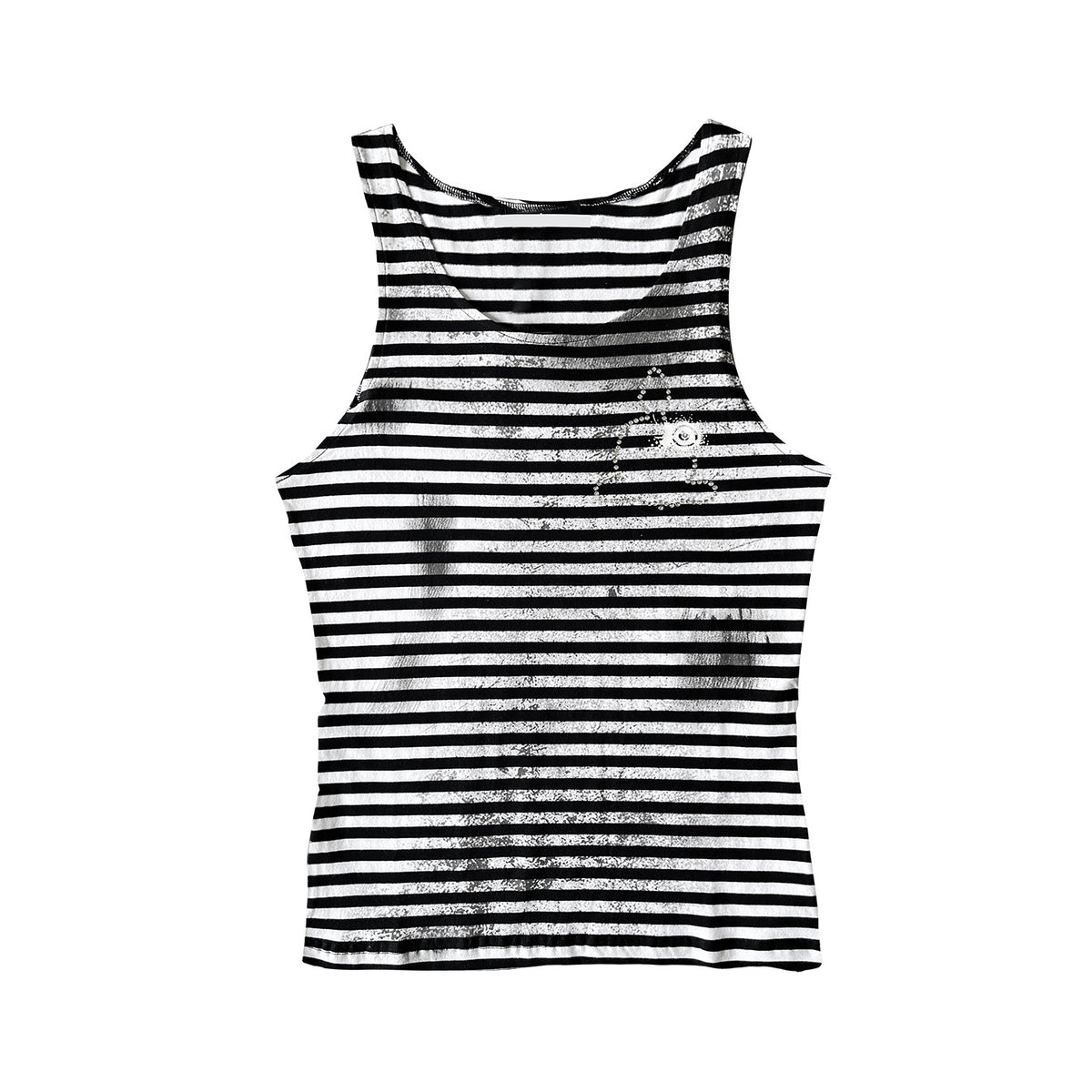 Night_Lab_Striped_Rhinestone_Print_Contrast_Women's_Cotton_Blend_Basic_Tank_Tops_1045026695377_MISSTT