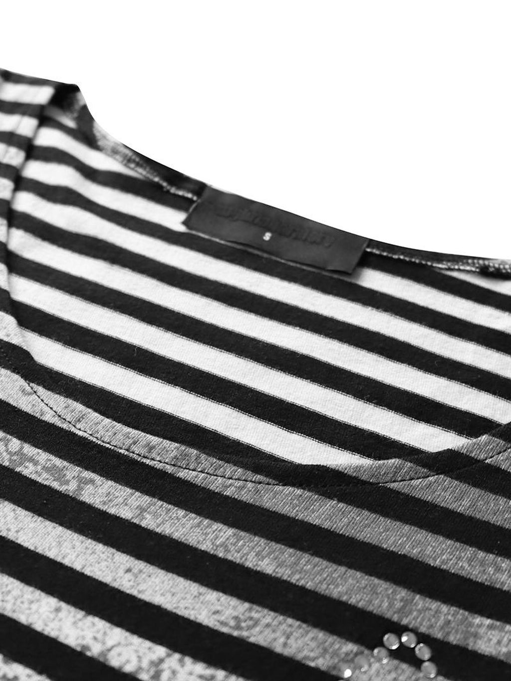 Night Lab Striped Rhinestone Print Contrast Women's Cotton Blend Basic Tank Tops
