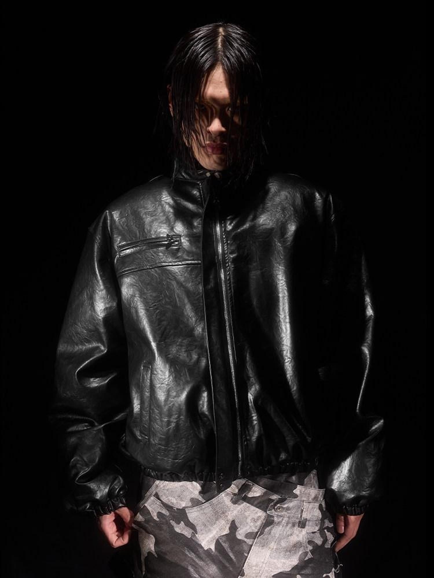 Night Lab Thick Warm Oversized Vintage Turn Down Collar Youth Solid Black Puffer Jackets