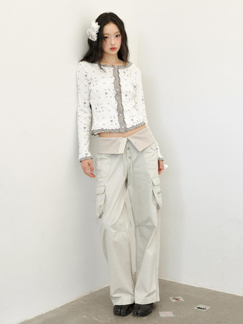 No nuts Low Waist Multi Pocket Straight Leg Cotton Women's Cargo Pants