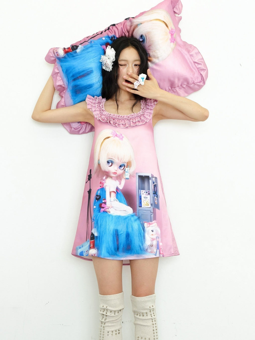 No_nuts_Pink_Printed_Ruffle_Lace_Collar_A_Line_Women's_Polyester_Babydoll_Mini_Dresses_1050047233191_MISSTT