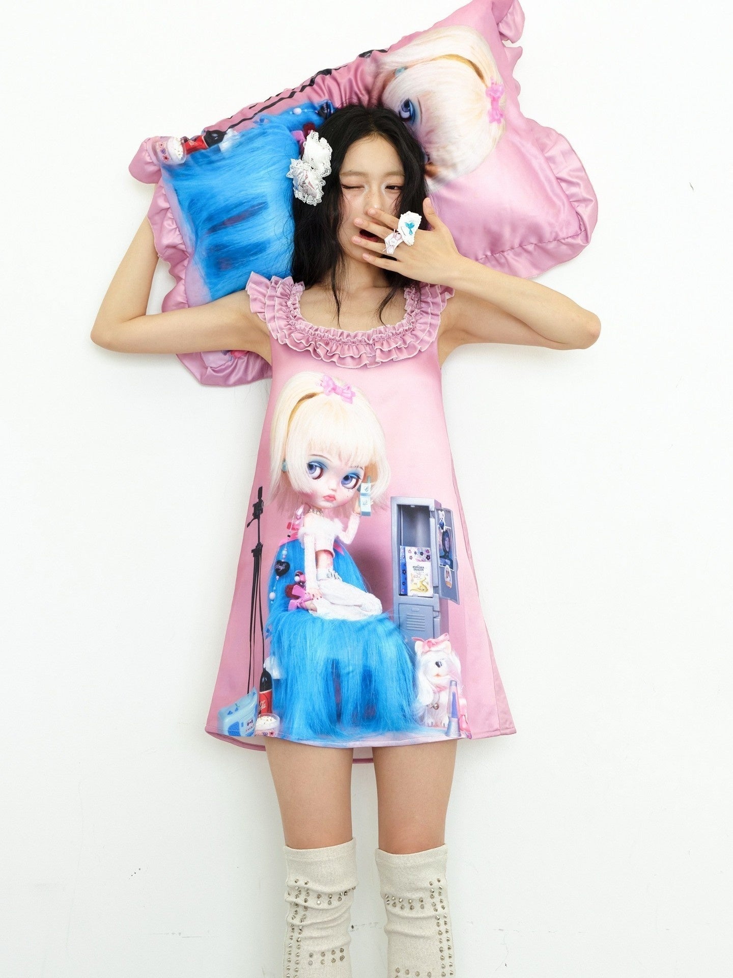 No_nuts_Pink_Printed_Ruffle_Lace_Collar_A_Line_Women's_Polyester_Babydoll_Mini_Dresses_1050047233191_MISSTT