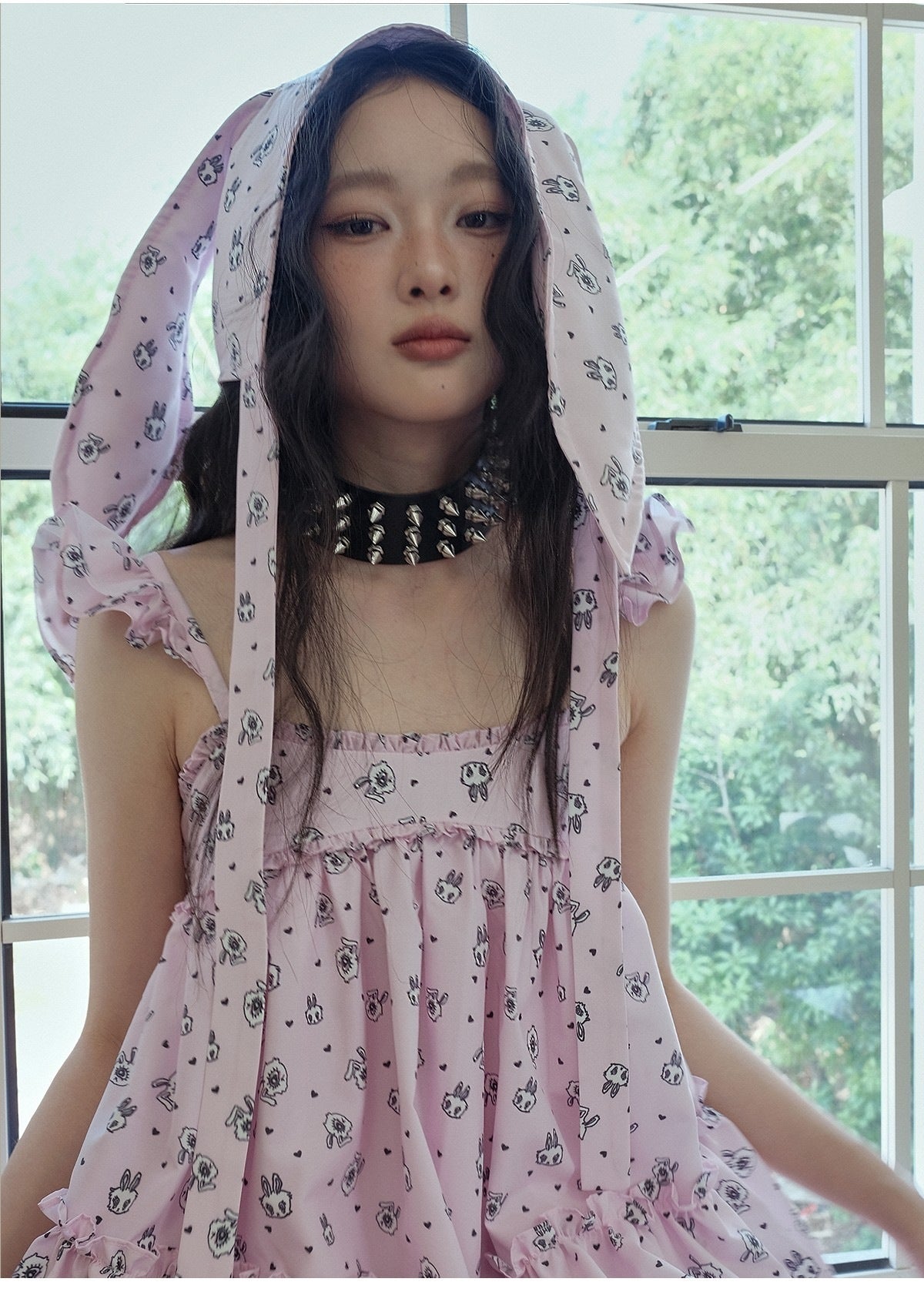 No_nuts_Pink_Rabbit_Floral_Ruffle_Babydoll_Women's_Polyester_Slip_Mini_Dresses_950218481122_MISSTT