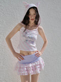 No_nuts_Pink_Striped_Hooded_Devil_Ear_Print_Vest_Cake_Skirt_Women's_Matching_Skirt_Sets_950772276746_MISSTT