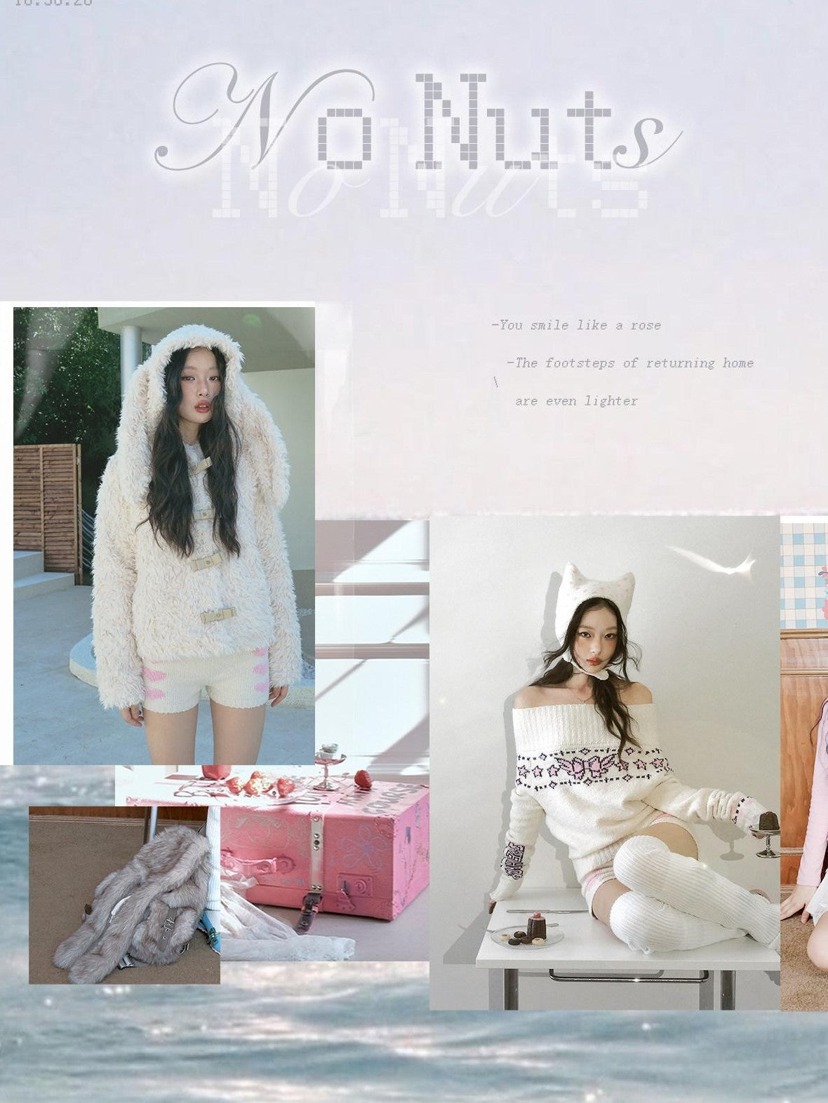 No nuts Printed Cat Furry Patchwork Rhinestone Low Waist Women's Cotton Mini Skirts