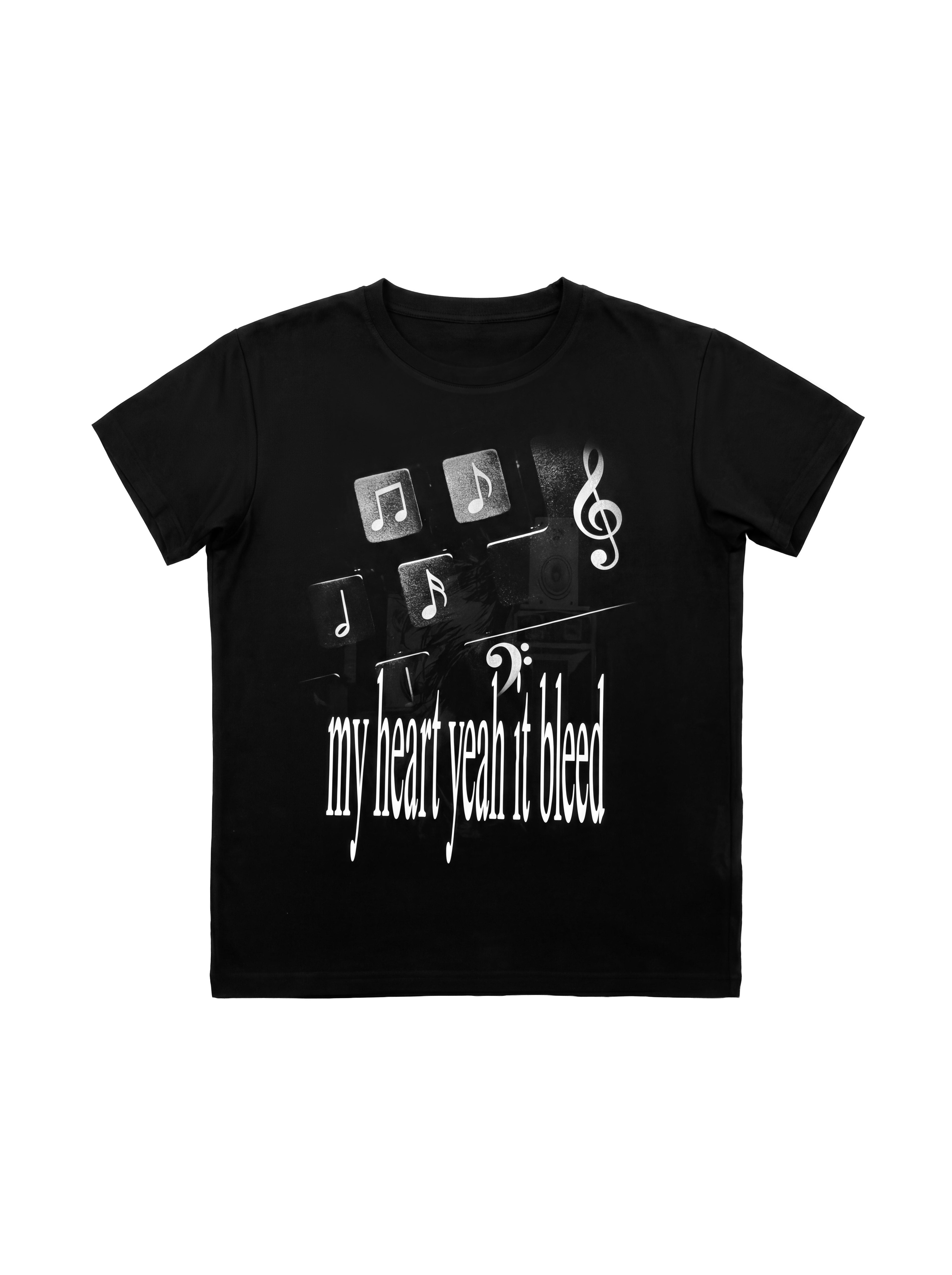 NumbAsia_Black_Emotion_Slogan_Musical_Note_Print_Street_Women's_Short_Sleeve_T-shirts_1048065063348_MISSTT